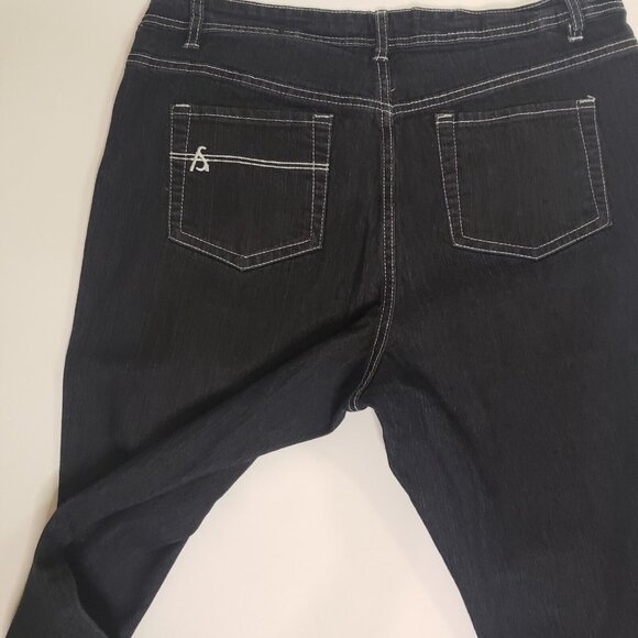 ASHLEY STEWART Denim Jeans Women's Size 14 Dark Blue Wash Citycore Dark Academia - Picture 11 of 16